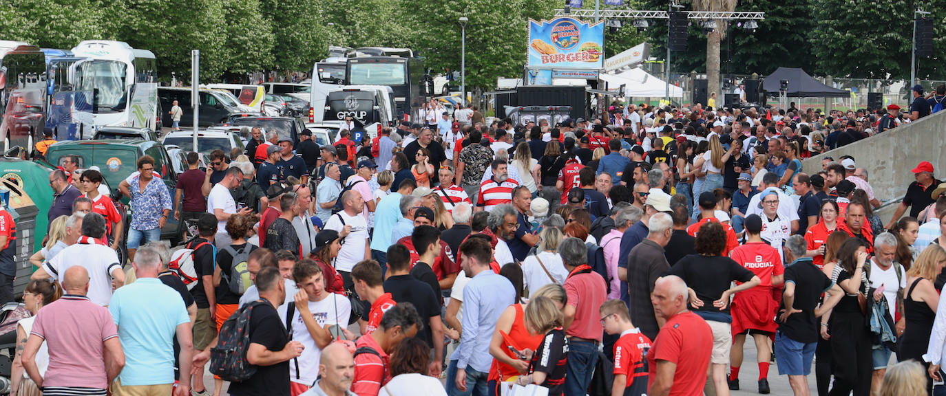 Los aficionados franceses, en Donostia