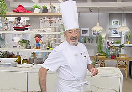 Karlos Arguiñano, entre receta y receta en Cocina Abierta.