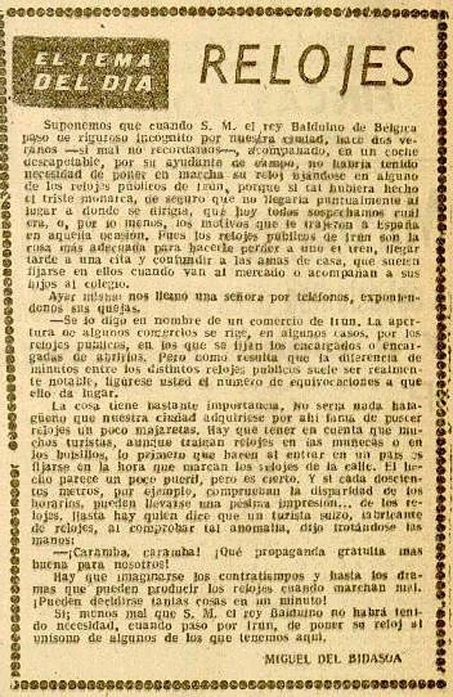 Artículo completo publicado en EL DIARIO VASCO en la edición del 17-IX-1960.