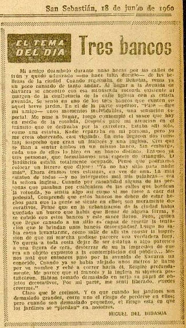 Artículo que apareció en DV el 18 de junio de 1960.