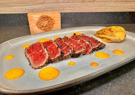 Receta de tataki de vaca con cogollos