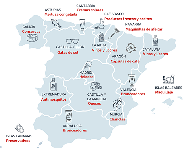 Mapa de hurto por comunidades autónomas.