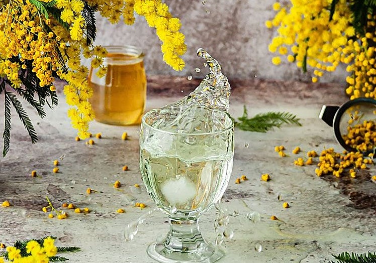 Bodegón de flores mimosa