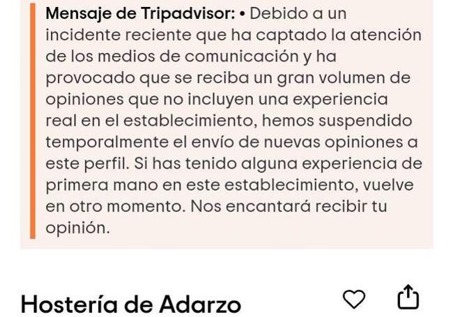 Publicación de Tripadvisor.