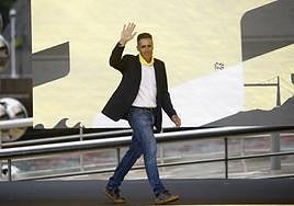 Indurain en la presentación de Bilbao.