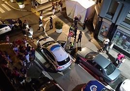 Momento de la detención del ladrón de madrugada.