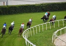 Una carrera celebrada en el Hipódromo de San Sebastián.