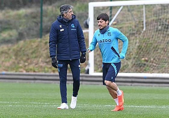 Silva e Imanol, en Zubieta.