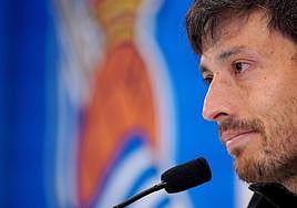 David Silva, en una rueda de prensa reciente con la Real.