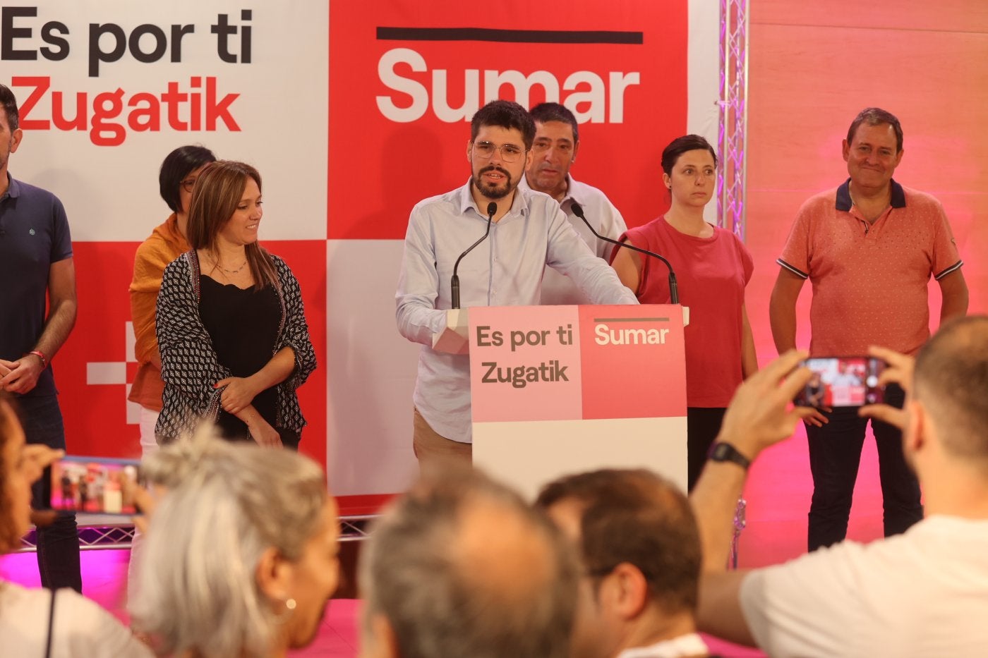 Lander Martínez, el único diputado por Euskadi de la formación, valora los resultados.