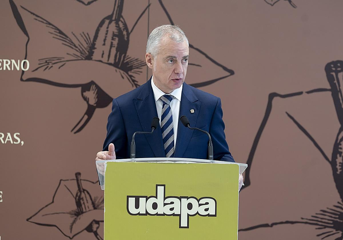 El lehendakari Urkullu esta mañana en Vitoria.