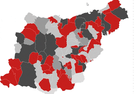 Mapa de la deuda viva en Gipuzkoa.