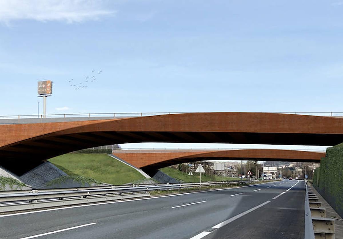 Glorieta elevada en el enlace sur de Lasarte Oria.