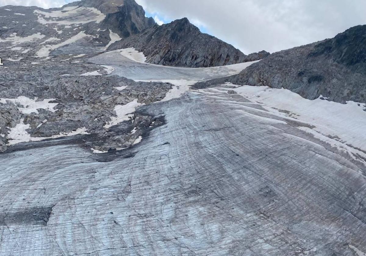 Estado actual del glaciar del Aneto.