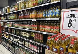 Aceite de oliva, con ofertas en un supermercdo guipuzcoano.