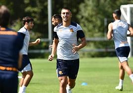 Jon Karrikaburu, en uno de sus últimos entrenamientos en Zubieta.