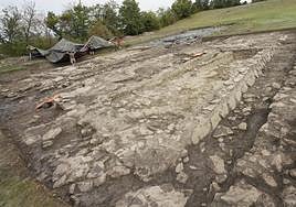 Zona de excavación arqueológica en Irulegi