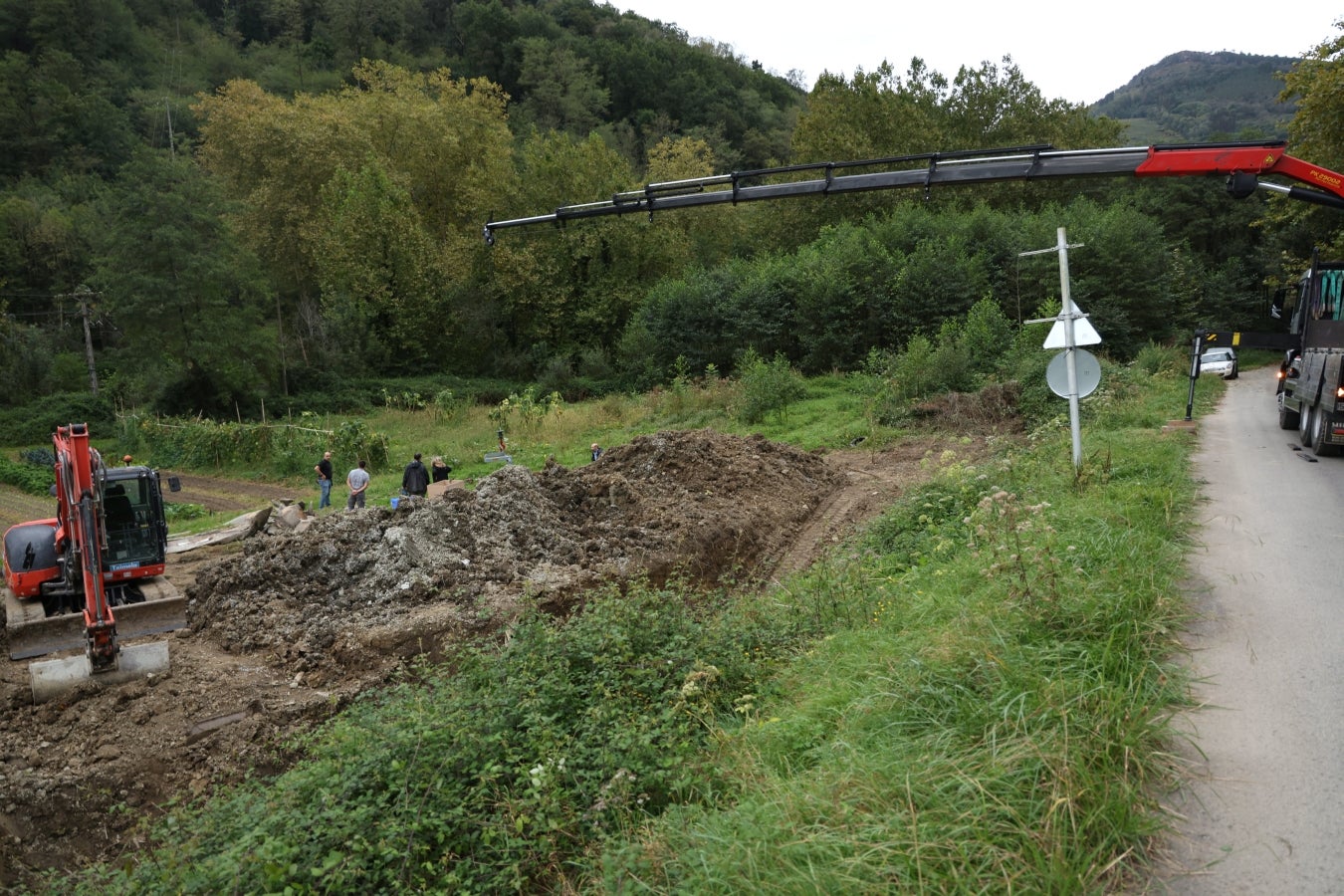 Desentierro del cachalote de Zarautz