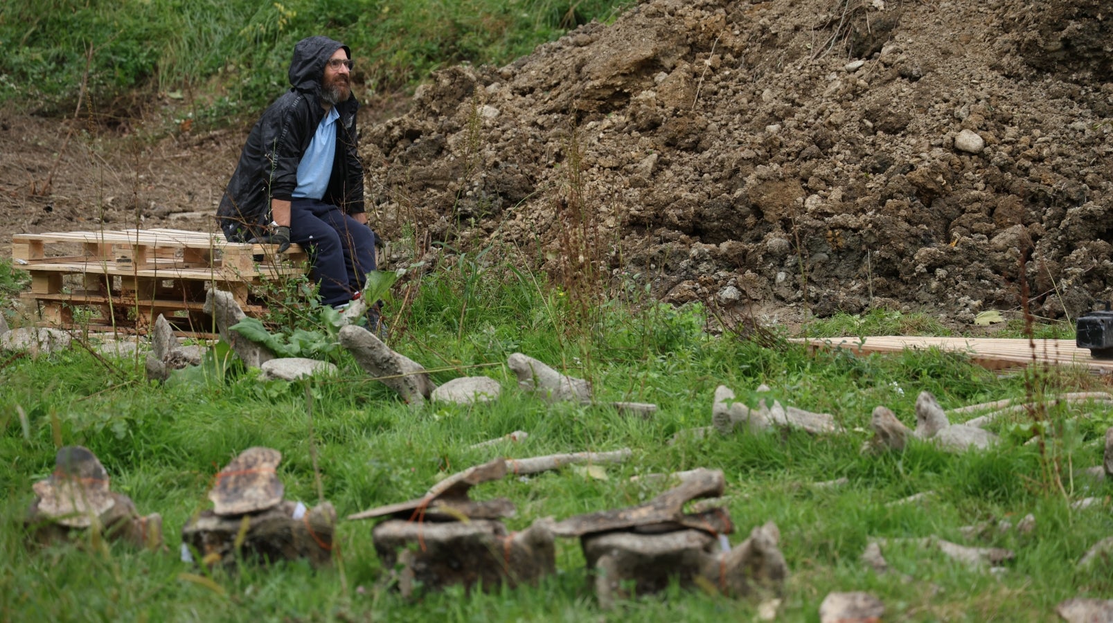 Desentierro del cachalote de Zarautz