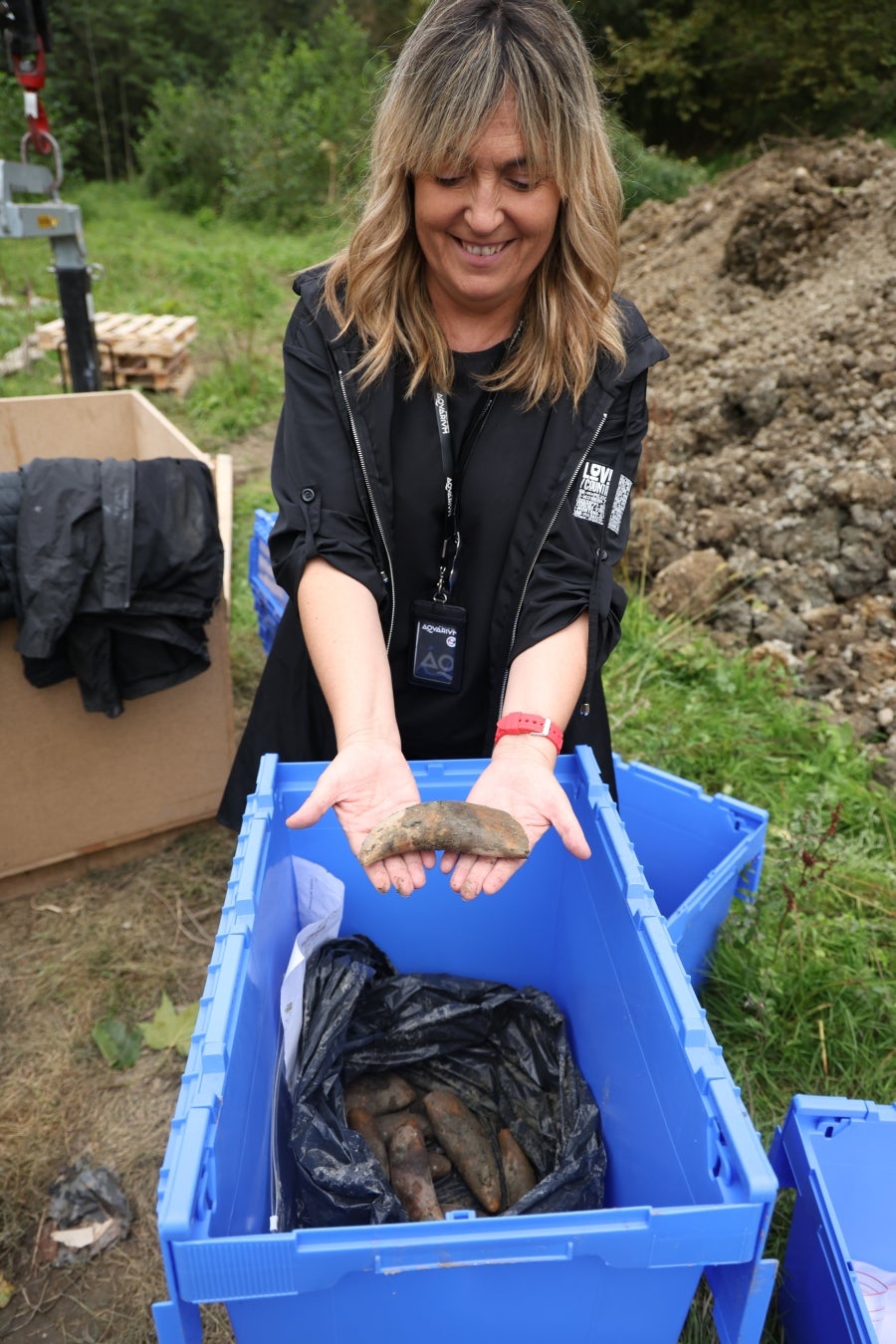 Desentierro del cachalote de Zarautz