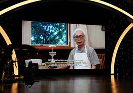 Hayao Miyazaki, con su Premio Donostia, en el mensaje en vídeo enviado al Festival.