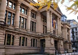 Exterior de la Audiencia Provincial de Gipuzkoa.