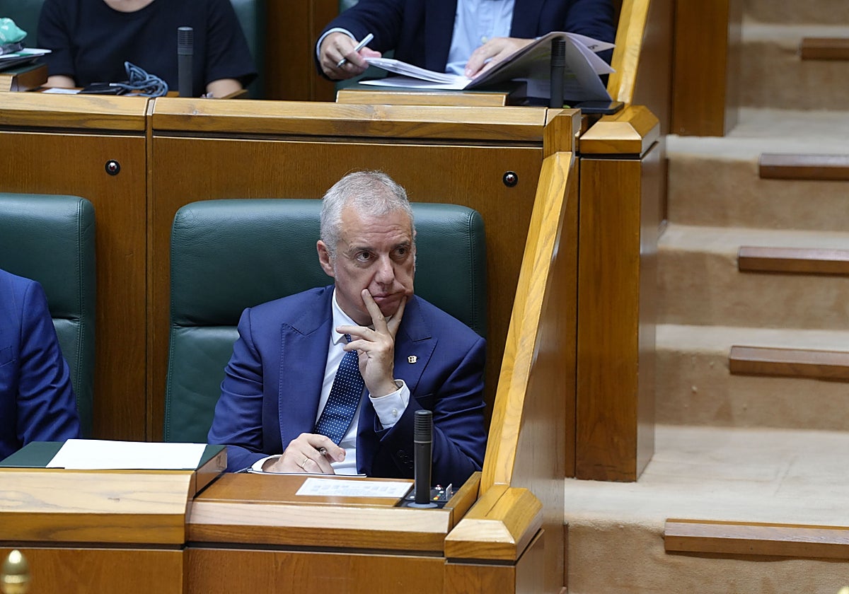 El lehendakari, Iñigo Urkullu, en la Cámara vasca.