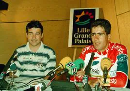 Francis Lafargue junto a Miguel Indurain.