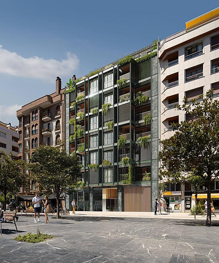 Imagen secundaria 2 - Tres imágenes del nuevo edificio de la plaza Cataluña