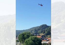 Helicóptero que trasladó a Kevin Vladimir Paredes al Hospital de Cruces, en Bilbao, tras el suceso