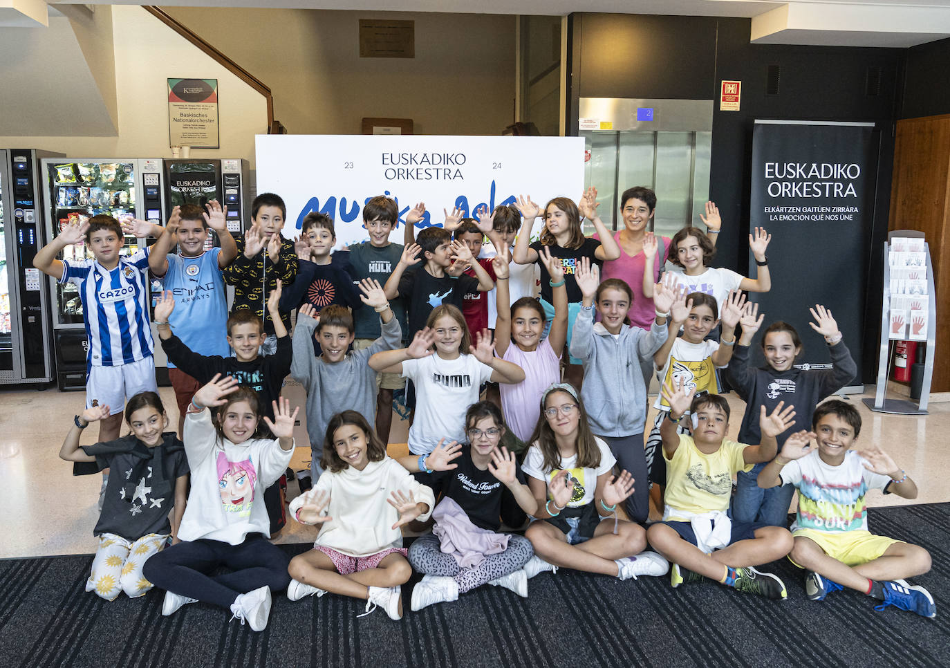 Algunos de los escolares que han asistido este miércoles.