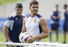 El delantero portugués André Silva,en el entrenamiento del lunes en Zubieta.