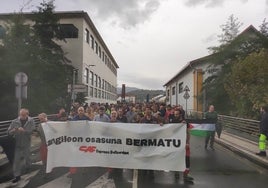 Manifestación de trabajadores de CAF este jueves en Beasain.DV