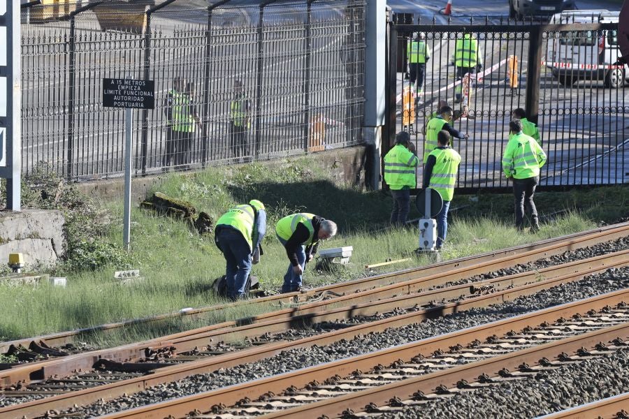 Un tren de mercancías descarrila en Pasaia