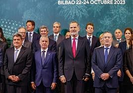 El Rey Felipe VI, junto a Urkullu y Escrivá en el congreso anual del Instituto de la Empresa Familiar en Bilbao.
