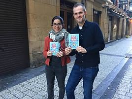Izaro Artoita idazlea eta Joseba Larretxe 'Josevisky' ilustratzailea.