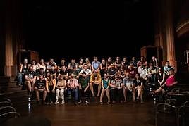 Bizkaiko lehiaketan parte hartzen ari diren bertsolariak.