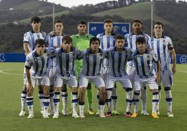 La alineación del Sanse posando antes del partido contra el Tarazona.