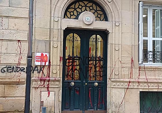 La sede del PSE de Gipuzkoa en la calle Prim de Donostia.