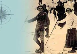 Pioneros del esquí en los Pirineos franceses.