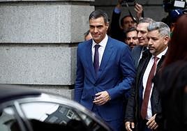 Pedro Sánchez abandona el Congreso de los Diputados, este miércoles.