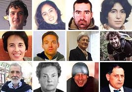 Algunas de las personas desaparecidas denunciadas en la web de la Ertzaintza