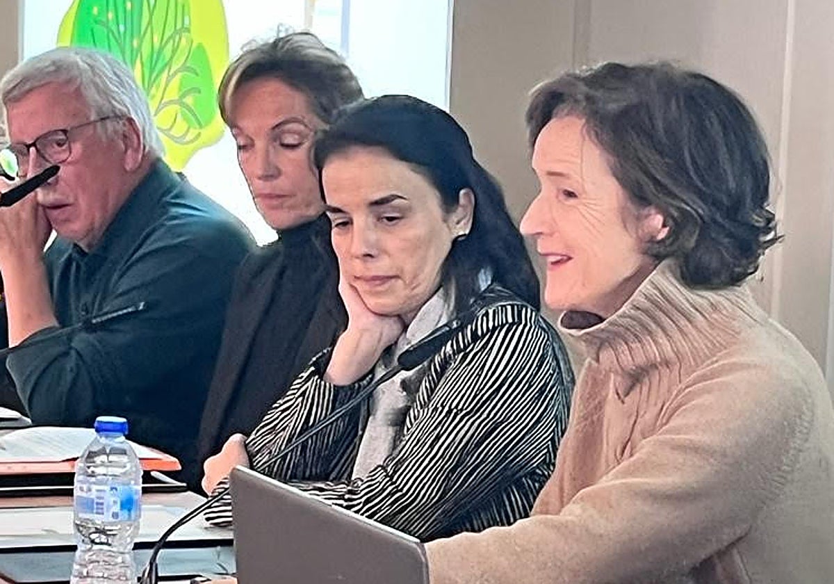 Gorka Landaburu, Véronique Caplanne, Marta Buesa y Ana Aizpiri, en el coloquio llevado a cabo en Biarritz.