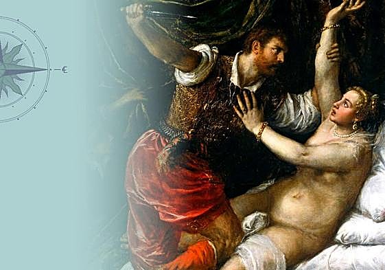 Representación de una agresión sexual. Tarquinio y Lucrecia.