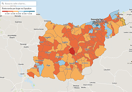 La renta media en el barrio más rico de Gipuzkoa es de 87.036 euros y de 25.702 en el más pobre