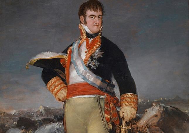 Fernando VII en un campamento. Por Goya (hacia 1815)