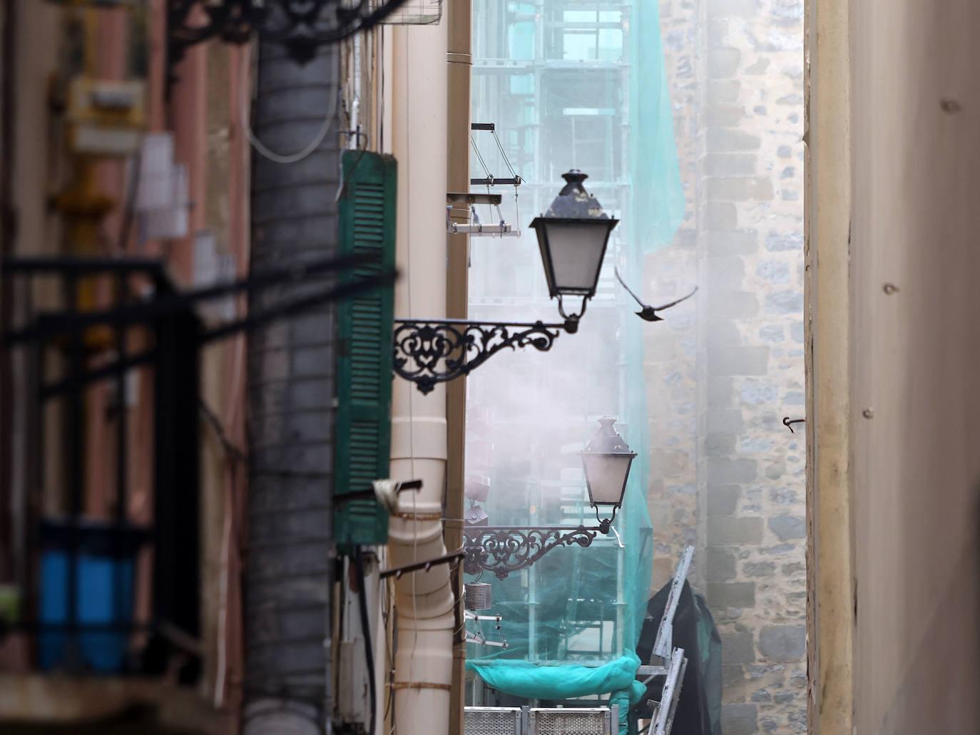 Incendio en el bar Senra de la Parte Vieja de Donostia