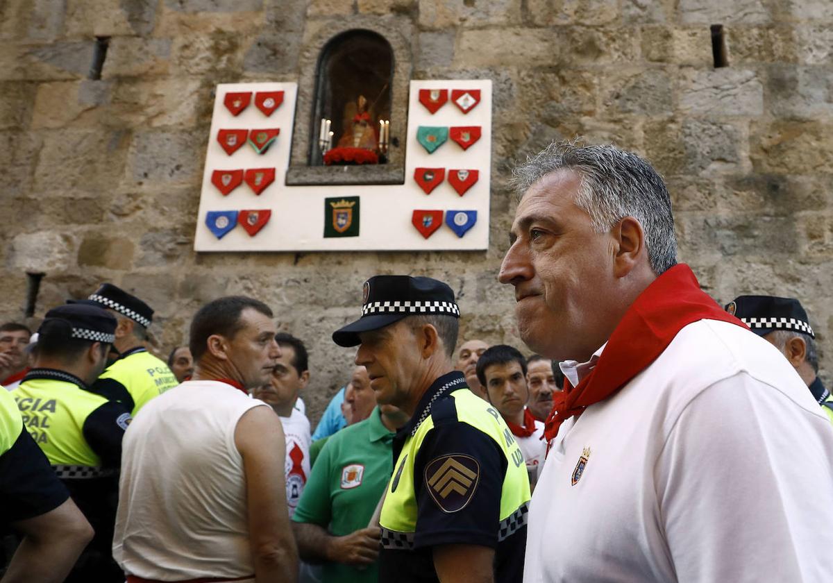 Joseba Asiron, durante unos Sanfermines.