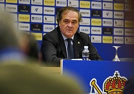 Jokin Aperribay, durante la rueda de prensa posterior a Junta.