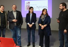 Ángel Pazos, Mikel Martínez, Nuria Alzaga, Goizane Álvarez e Iker Casares en la presentación del programa de la Lírica Luis Mariano para 2024.